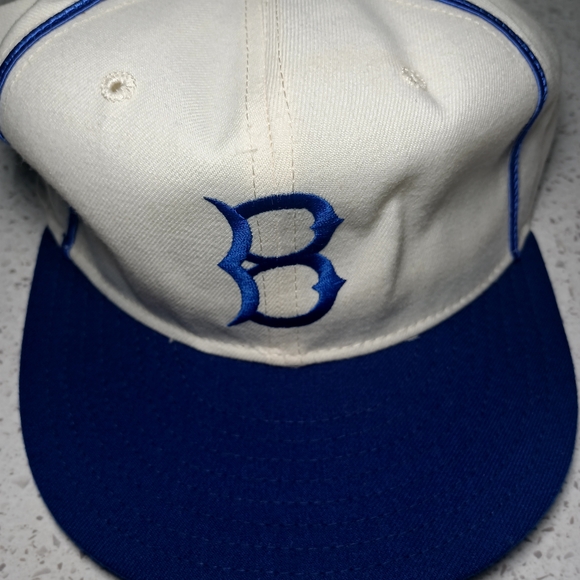 Vintage New Era Pro Model Brooklyn Dodgers MLB Pinstripe Wool Size 7 1/2 - Picture 2 of 9
